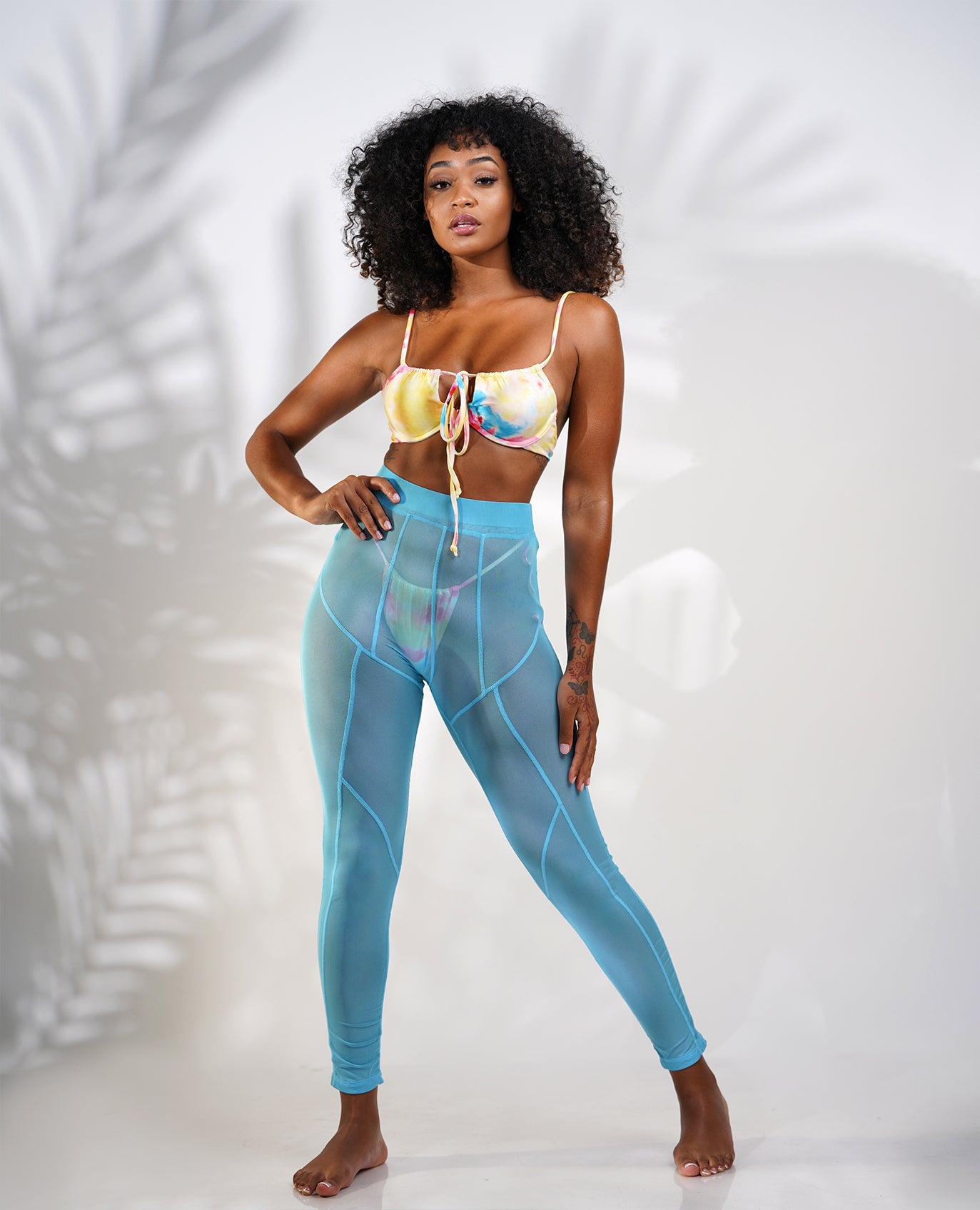 Vice Sheer Leggings Blue